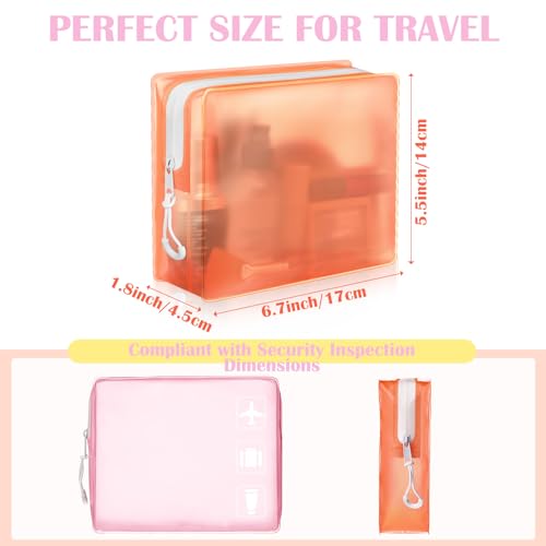 4 Pack TSA Approved Travel Toiletry Bags Frosted Translucent Leak-proof Cosmetic Makeup Bags for Women Men Travel Organizer Airport Security(Pastel,6.7 x 5.5 x 1.8 Inch)2