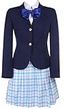 Poetic Walk Anime A Silent Voice Cosplay Shouko Nishimiya Shoko Uniform Sailor Womens Dress Halloween (Medium, Blue)