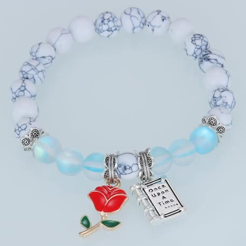 HUTIMY Beauty And The Beast Gifts for Teens Women Rose Belle Bracelet Beauty And The Beast Jewelry4