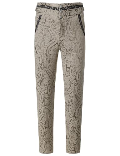 Image of VATPAVE Mens Gothic Pants Cosplay Costume Steampunk Victorian Pants