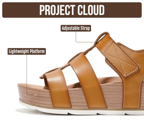 Image of Project Cloud Platform Sandals Women - Strappy Wedges with Comfortable Plush & Soft Insole - Lightweight & Non Slip Platform Sandals for Women 2026
