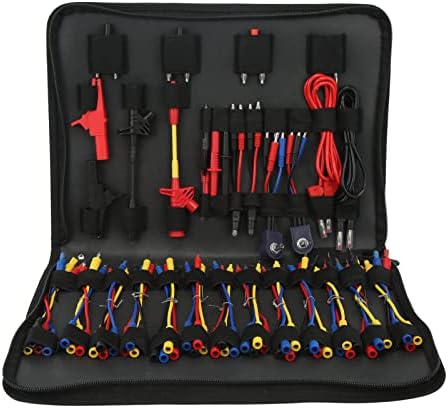 Multifunction Automotive Circuit Test Leads Kit, Professional Multimeter Test Leads Kit, Electrical Test Auto Diagnostic Tools Wire Connectors Adapter Cables Set with Carrying Case