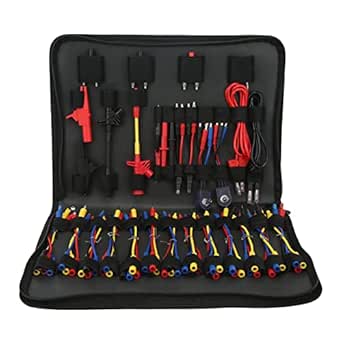 Multifunction Automotive Circuit Test Leads Kit, Professional Multimeter Test Leads Kit, Electrical Test Auto Diagnostic Tools Wire Connectors Adapter Cables Set with Carrying Case