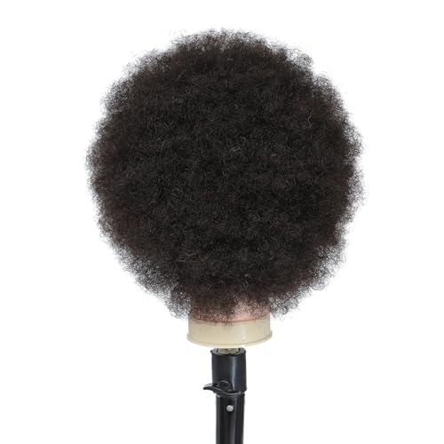 Tcwuzick Ausbildung Kopf African American mit 100% Echthaar Schaufensterpuppe Kopf Kosmetologie Afro Haar Manikin Kopf für Praxis Styling Flechten...