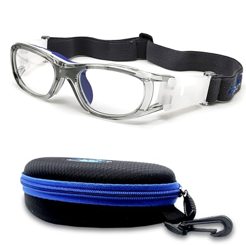 BLUE CUT Safety Basketball Goggles For Kids for Outdoor Sports Soccer Football Anti Fog Replaceable to Prescription Lenses