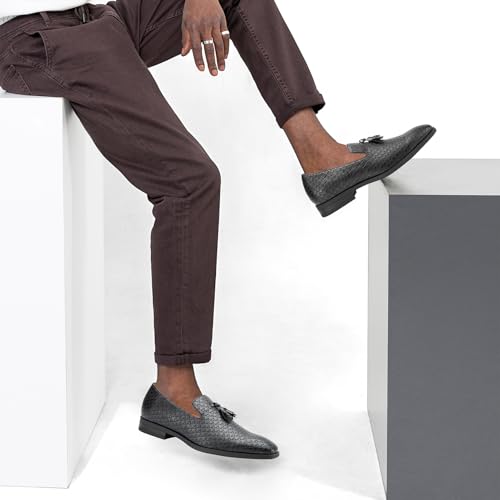 Image of Meijiana Mens Loafers Wedding Dress Shoes Slip-On Loafers for Men Tuxedo Suit Shoes