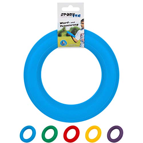 Sport-Tec - Aro para Lanzamiento y Tenis (plástico, con válvula, 18 cm), Azul