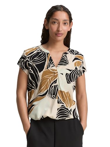 Photo de TOM TAILOR 1045238 Blouse, 37999-neutral Cut Leaves Design, 32 Femmes