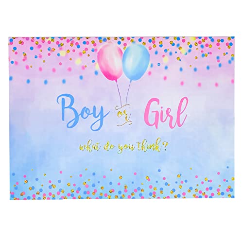 Gender Reveal Party Decoration, Fille ou Garcon Sexe Révéler des Fournitures de Fête, Bleu et Rose Points Ballon Gender Reveal Party Annonce de Grossesse Décorations (82 x 59 PO) Cover