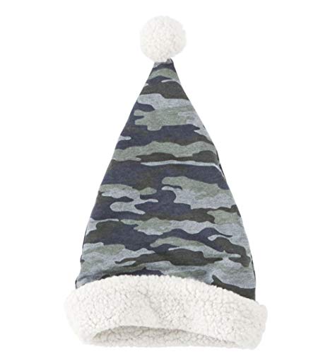 Mud Pie Camo Christmas Camo Santa Hat, Green, 2T-5T (Toddler)