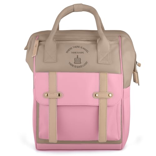 Bolsa Maternidade Grande Mamae Bebe Espaçosa Resistente (Rosa e Marrom)