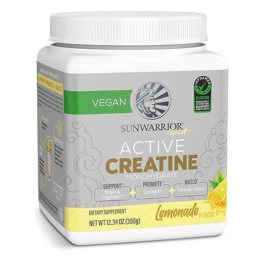 Creatine Monohydrate Powder Micronized PreWorkout Recovery Supplement Support Muscle Building Strength Training Cognition Vegan & Keto Friendly, Easily Mixes 50 Servings Lemonade Flavored