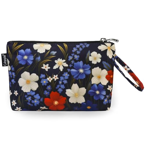Image of Gloppie Makeup Bag Small Cosmetic Bag for Purse Make up Pouch for Women | Compact Travel Size, 4 Inner Storage Pockets, Multi-Use Pouch for Cosmetics & Jewelry,Teacher Appreciation Gifts