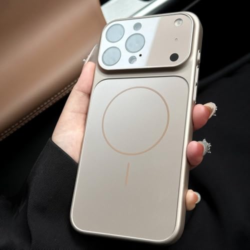 Coque iPhone 13 Pro Max magnétique or en verre mat anti-choc
