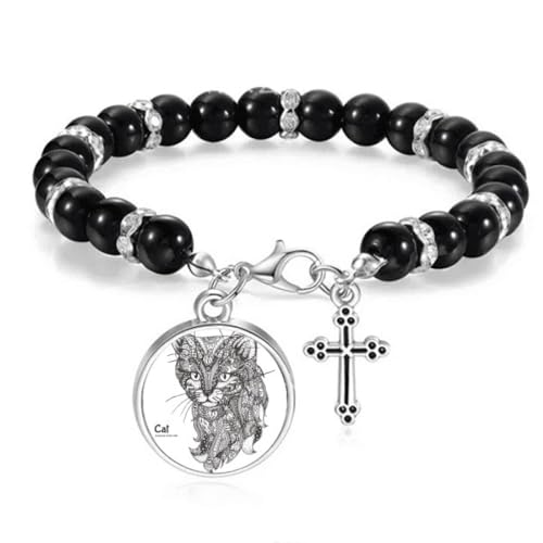 Pulsera de gato humano para bebe con cuentas de pintura silenciosa boho