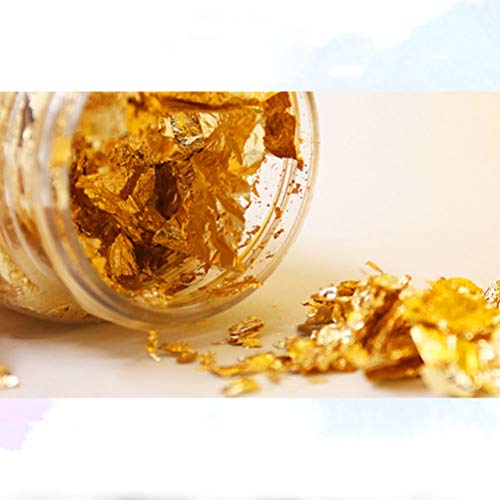 HEALLILY 3 Pcs Flocos de Folha de Ouro de Papel de Folha Metálica para Diy Artesanato Pintura Dourad