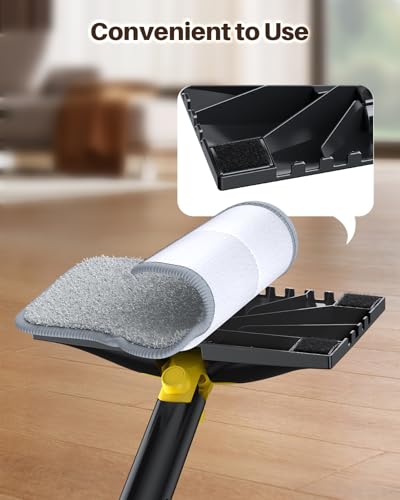 Image of Steam Mop Pads with Washable and Reusable, 6 Pack Replacement, 2 Material Types Accessories Compatible With Steamer Mop for Cleaning Floors and Carpets, White and Gray