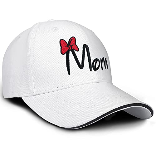 Cute Bow Mom Hat White Mama Hat Adjustable Baseball Cap Embroidered Dad Hats For Women Mothers Mommy Wife Mrs #TOP3