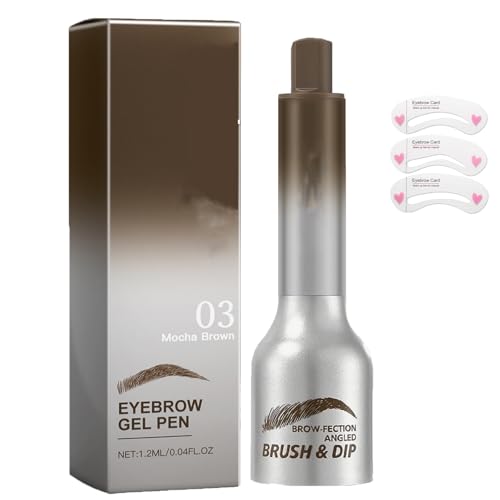 Liftique Brow Brush Liquid Eyebrow Brush Brow-Fection Angled Brush & Dip Liquid Eyebrow Gel Long Lasting Waterproof Eyebrow Pencils Multi-Purpose Non-Smudged Eyebrow Pen (Dark Brown)
