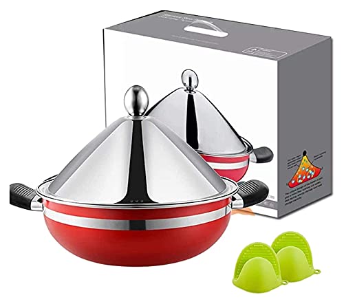 Cosy & Trendy Tagine Pot,Stainless Steel Cooking Tagine Medium Lead Free Tangine With Silicone Gloves, For Cooking And Stew Casserole Slow Cooker Different Cooking Styles #TOP4