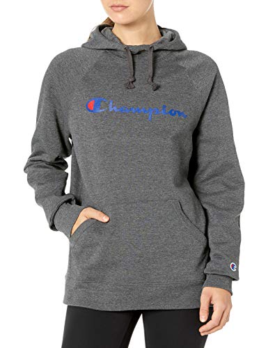 Champion womens Powerblend Graphic Hoodie Hooded Sweatshirt, Granite Heather, XX-Large US
