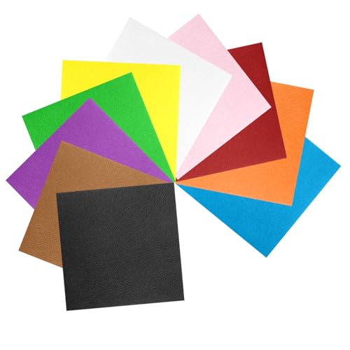 10 Pack Felt Fabric Sheets, 4"x 4"- 1mm Thick Assorted