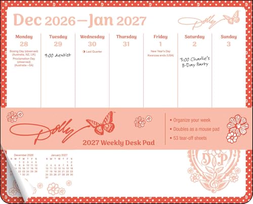Dolly Parton 2027 Weekly Desk Pad Calendar