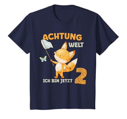 Geburtstagsshirt 2 Jahre Junge Mädchen Fuchs Ich Bin Zwei T-Shirt