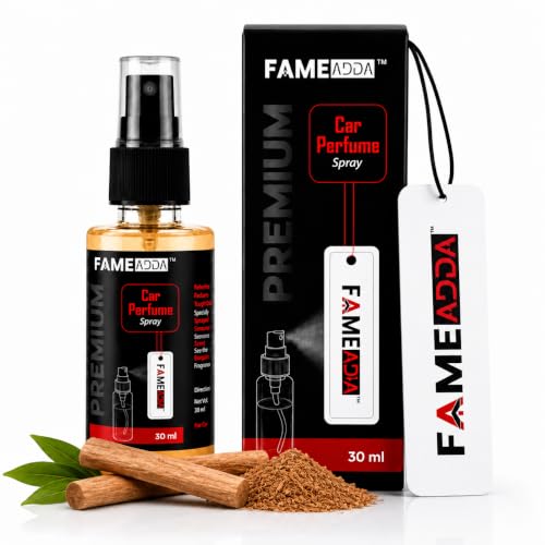 Image of Sandalwood Premium Car Perfume Luxury Spray 30 ML with Hanging Card /Travel Friendly Car Air Fresheners /Long Lasting 250+ Sprays Fragrance /Eliminates Bad Odour for Car, Office & Home