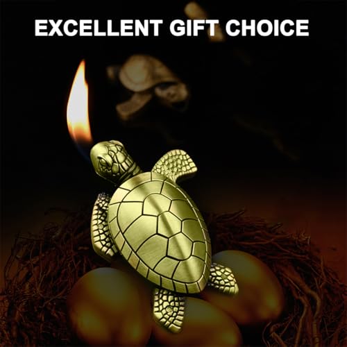 Encendedor de metal forma tortuga con llama suave recargable miniatura 5