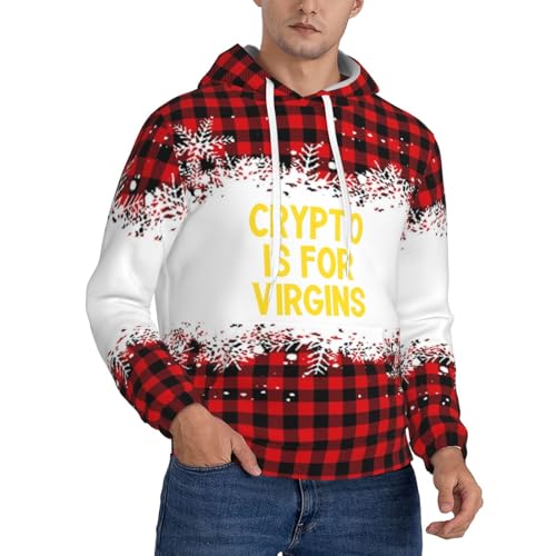Men'S Hoodies Crypto Is For Virgins Hoody Lightweight Fleece Warm Pullover Hooded Sweatshirts,