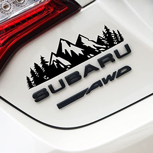 Singaro Vinyl Snow Mountain Tree Decal Sticker, Trunk Logo Decal Sticker, Car Exterior Accessories(Black) #TOP4