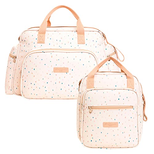 Combo com Bolsa Grande e Pequena Pirulitando Confete Marfim