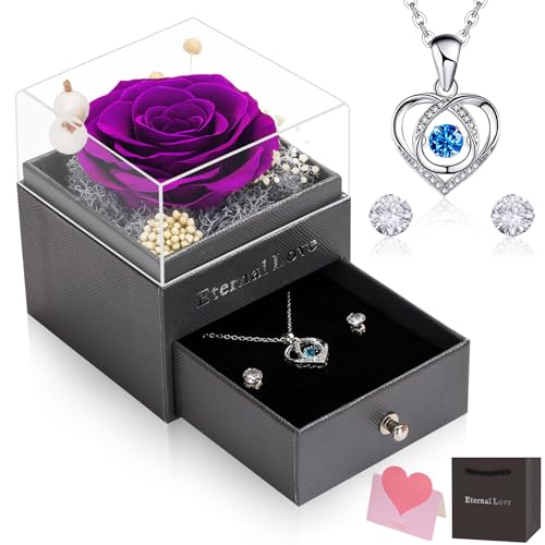 Rose Éternelle, Noël pour Elle Collier Boucles d'oreilles...