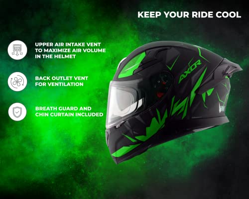 Image of Axor Apex Hunter D /V Dull Black Neon Green Helmet-XL