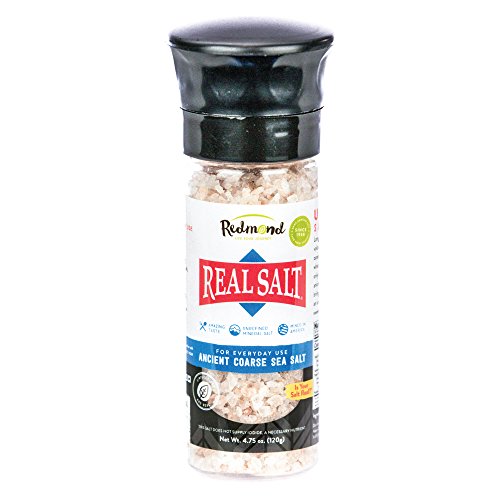 Redmond Real Sea Salt - Natural Unrefined Organic Gluten Free, Coarse Salt with Coarse Grinder (Original)