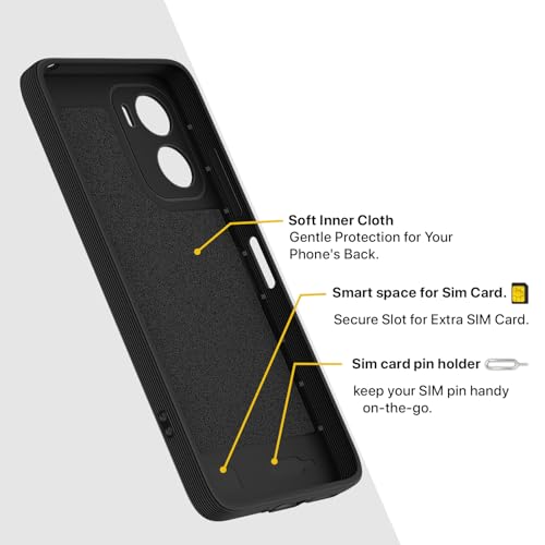 Image of Pikkme Back Cover for Motorola Moto G06 Power Camera Protection 3D Hexa Cube Design Silicone Protective Bumper Case (Black)