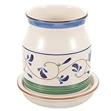 UKCOCO Escurridor de Cubiertos de Cerámica para Cocina, Soporte Multifuncional para Palillos, Cucharas y Tenedores, Organizador de Utensilios de Mesa, Diseño Compacto y Fácil Limpieza,