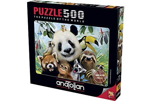 Anatolian 100534247 Puzzle: 500 Zoo Selfie=, Multicolor