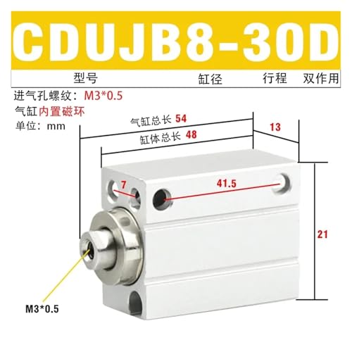 Cylindre CUJB8-10D à montage libre pour micro-automatisation - 3