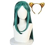 うる星やつらコスプレに適用 ラム コスプレウィッグ 髪飾り付き かつら ネット付き 森ガール系 耐熱フルウィッグ 自然つや 小顔 日常 自然な質感 原宿系 cosplay wig コスチューム小物 ハロウィン 仮装