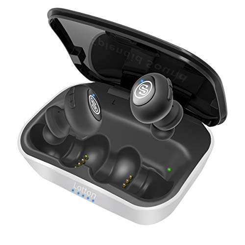 iQute True Wireless Earbuds, Bluetooth 5.0 Running Headphones, 3D Stereo Pro Sound, Extra Bass, Auto Pairing, 72H Play Time with Charging Case, Siri, Built-in Mic iPhone Wireless Headphones