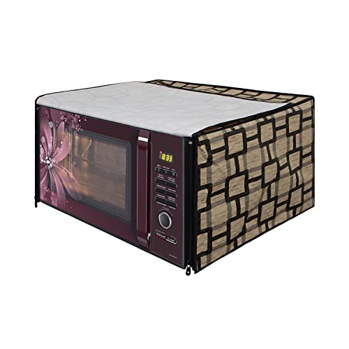 Image of DREAM KING Stylish Design & Printed Microwave Oven Cover Full Closure |waterproof & Dustproof Oven Cover Suitable for All Models - Multicolour SA12