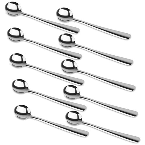 10PCS Tiny Stainless Steel Spoons for Spices, Tiny Spoons for Spice Mini Spoons Metal Small Stainless Steel Condiment Spoon for Spices, Salt, Sugar, Pepper, Honey, Dessert