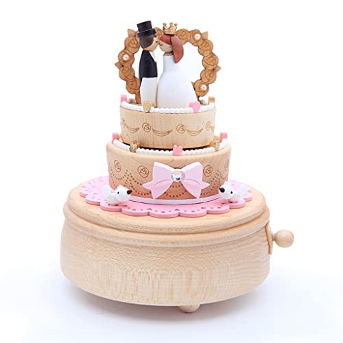 Twomech Caja de música vintage con mecanismo tallado de madera, caja musical de cuerda para regalo para Navidad, cumpleaños, día de San Valentín, regalo para amantes