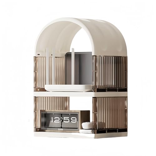 WiFiルーターデスクトップ オーガナイザー ワイヤレスルーターラック ス用セットトップボックスブラケット ストレイジボックス 省スペース 便利 多層デスクトップ整理機能