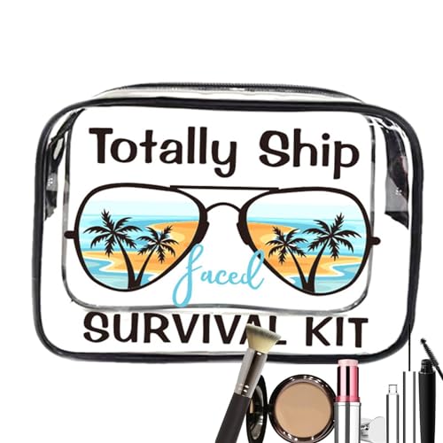 Bolsas de viaje transparentes para la playa, kits de aseo transparentes para viajes, bolsas de cosméticos transparentes con cremallera de PVC – bolsas de cosméticos de supervivencia en la playa