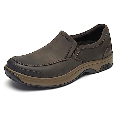 Dunham Men's Battery Park Slip-On Loafer, Brown Nubuck, 10.5 X-Wide Cover