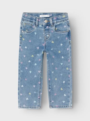 Name IT Mädchen Nmfbella Mom Shaped Jeans 3555-On Noos, Medium Blue Denim, 80 EU