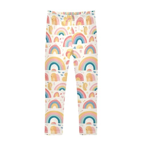 KLL Cute Rainbow Boho Style Little Girls Cotton Pants Fashion Full Length Lounge Pants Running